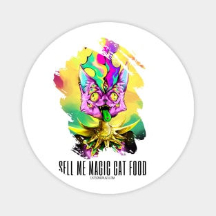 Techno cat - Sell me magic cat food - Catsondrugs.com - rave, edm, festival, techno, trippy, music, 90s rave, psychedelic, party, trance, rave music, rave krispies, rave flyer Magnet